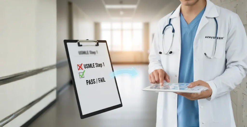 USMLE Step 1 marked as PassFail