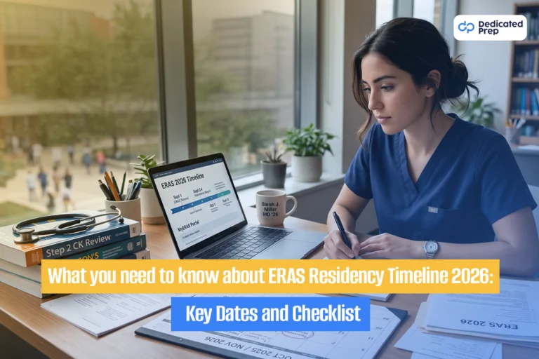 ERAS residency timeline 2026 showing key dates, deadlines, Match Week, interviews, and residency application milestones